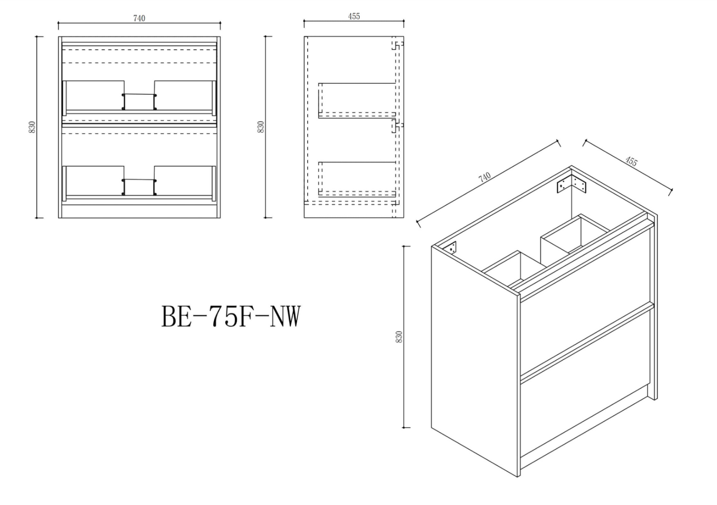 Bella 750mm Freestanding Cabinet - Notaio Walnut