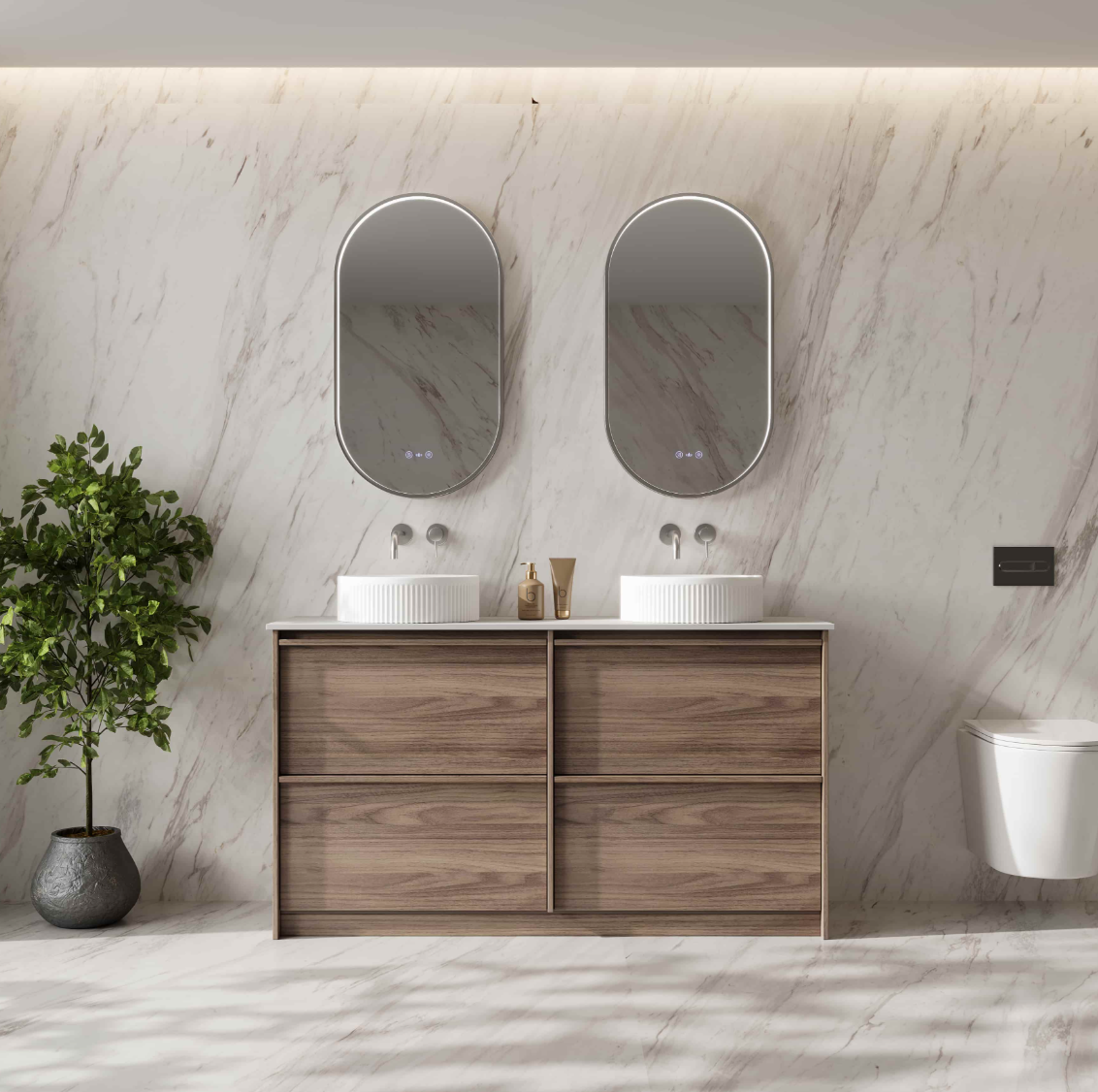 Bella 1500mm Freestanding Cabinet - Notaio Walnut