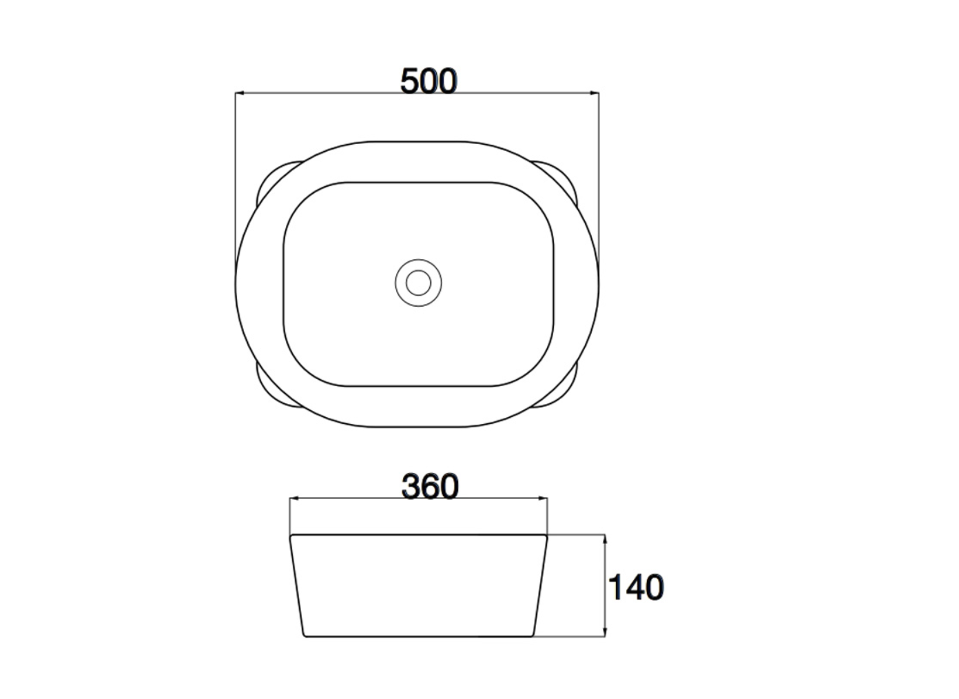 Oval and Rectangle Shaped Above Counter Basin - Gloss White