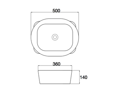 Oval and Rectangle Shaped Above Counter Basin - Gloss White