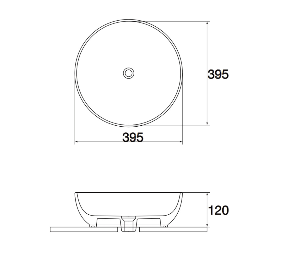 Rubby Round Above Counter Basin - Gloss White
