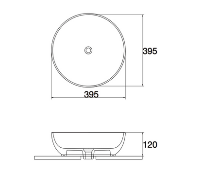 Rubby Round Above Counter Basin - Gloss White