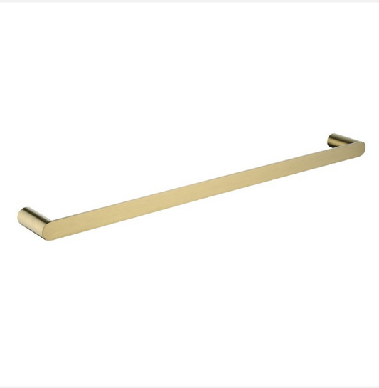 Rushy Single Towel Rail 600mm - Brushed Yellow Gold