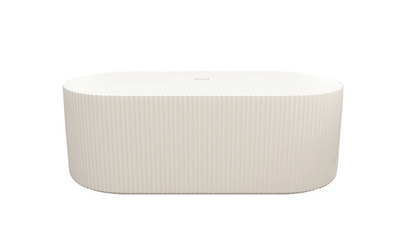 Rose Fluted Oval Freestanding Bath - Matte White