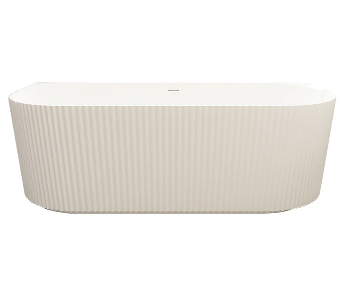 Rose Fluted Back to wall Bath - Matte White
