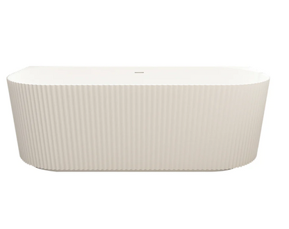 Rose Fluted Back to wall Bath - Matte White