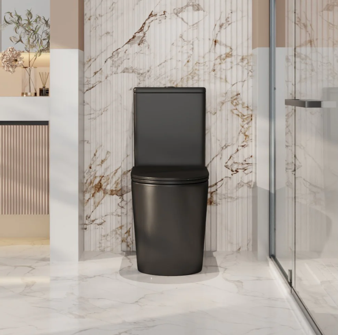 Berlin Back-To-Wall Toilet Suite - Matte Black