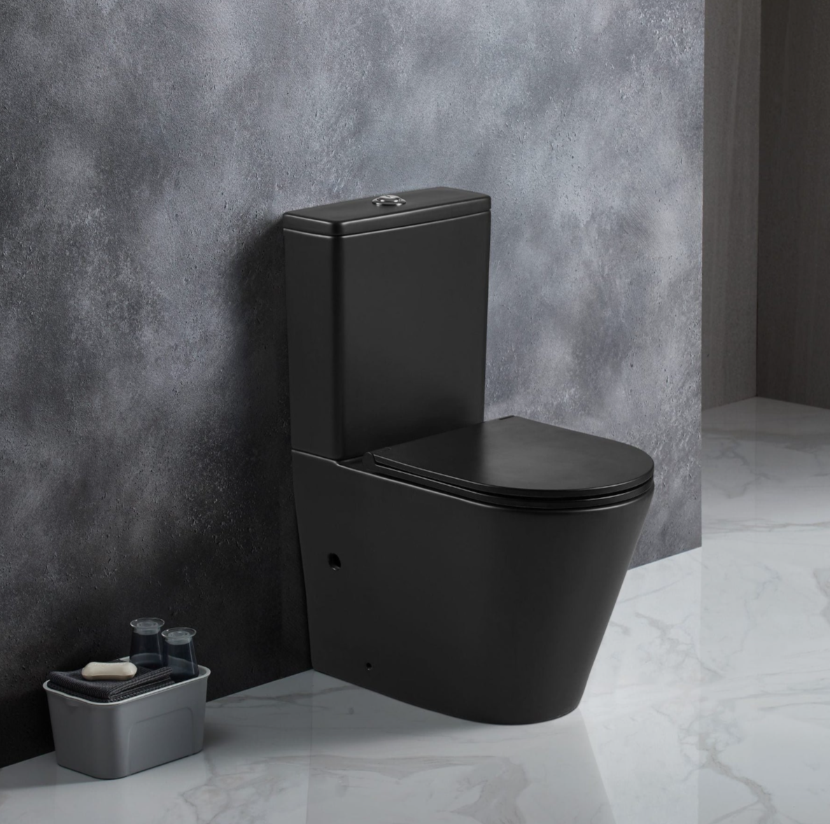 Berlin Back-To-Wall Toilet Suite - Matte Black