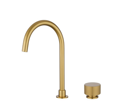 Moon Series Swivel Basin Mixer - Brushed Brass