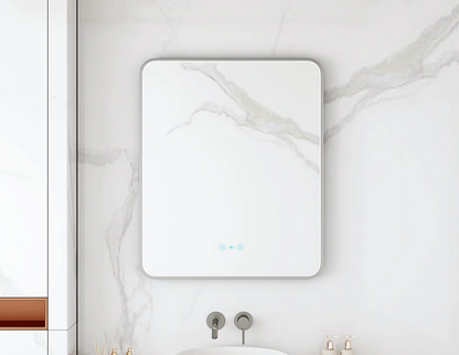 Maia LED Rectangular Mirror – Gunmetal Frame