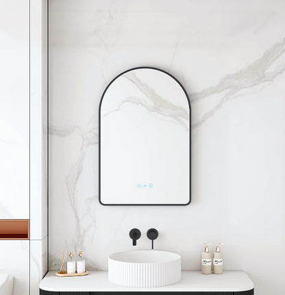 Maia LED Arch Mirror – Matte Black Frame