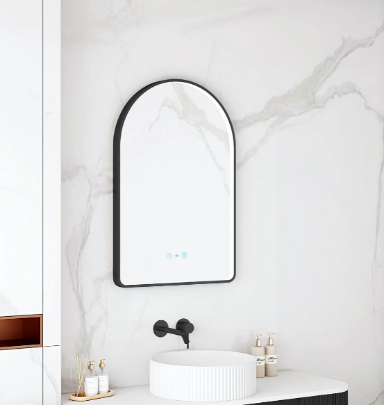 Maia LED Arch Mirror – Matte Black Frame