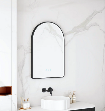 Maia LED Arch Mirror – Matte Black Frame