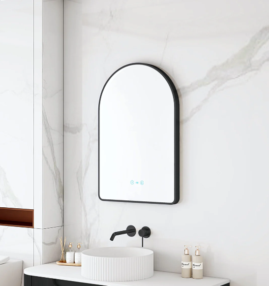 Maia LED Arch Mirror – Matte Black Frame