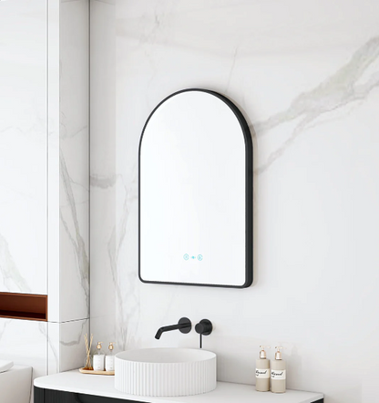 Maia LED Arch Mirror – Matte Black Frame