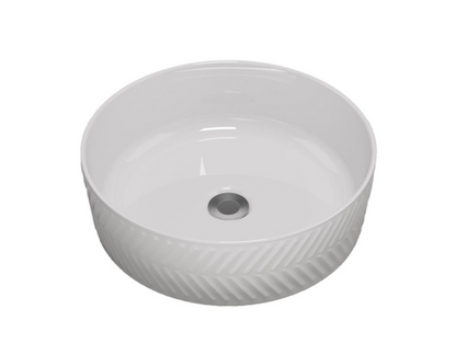 Arrow Design Above Counter Basin - Gloss White