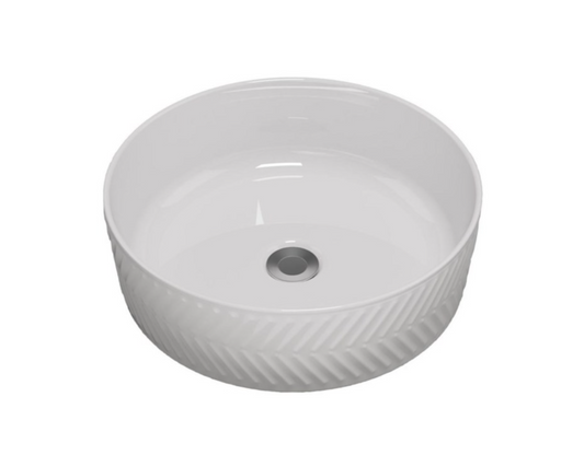 Arrow Design Above Counter Basin - Gloss White