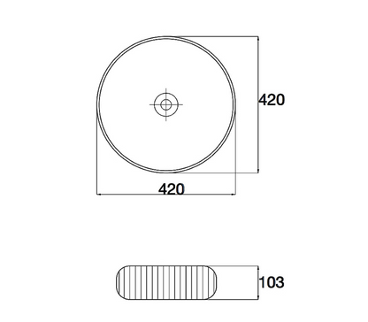 Fluted Design Above Counter Basin - Matte White