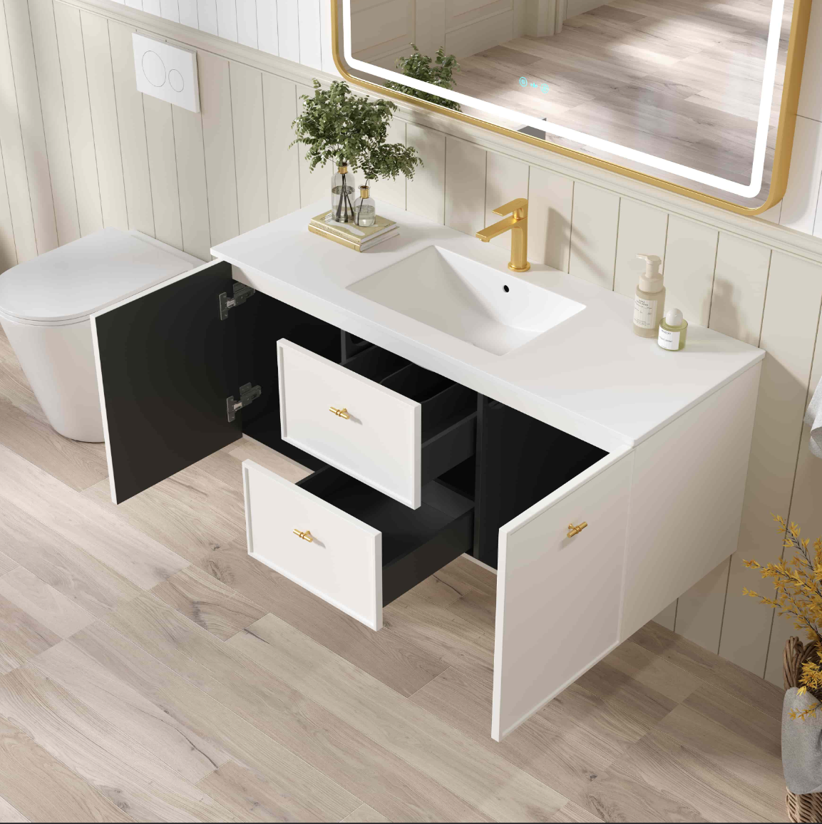 Seattle Wall-Hung Vanity - Matte White