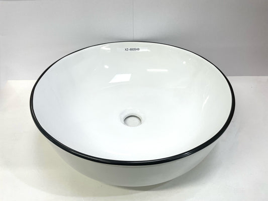 Black Rim Round Counter top Basin