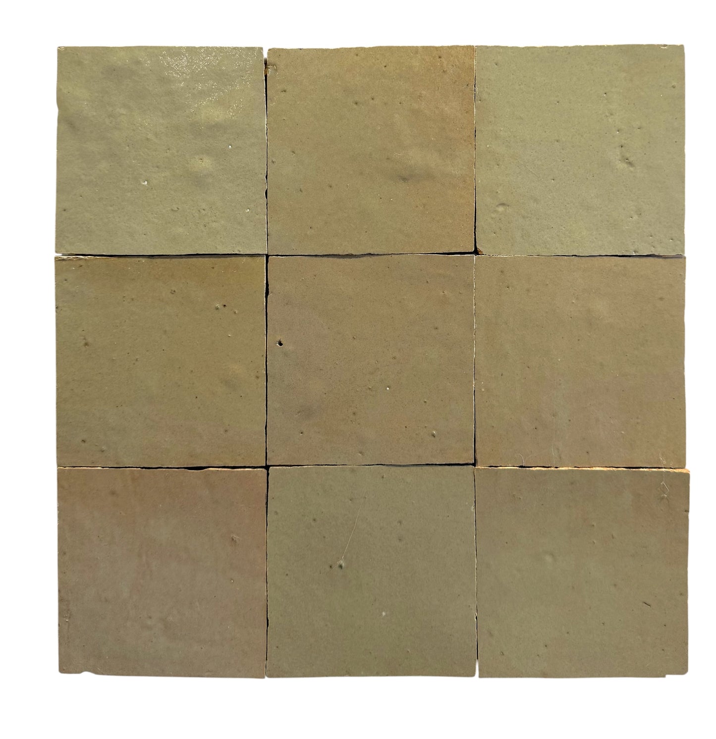 Zellige Natural Glazed Square Tile 100x100