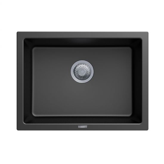 Carysil Single Big Bowl Granite Kitchen Sink 610x457 - Black