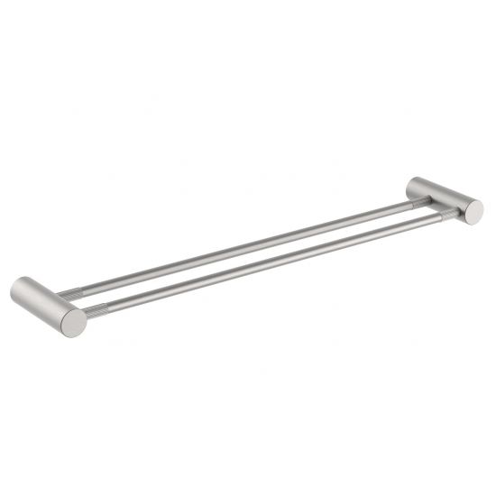 Caddence Double Towel Rail 600mm - Brushed Nickel