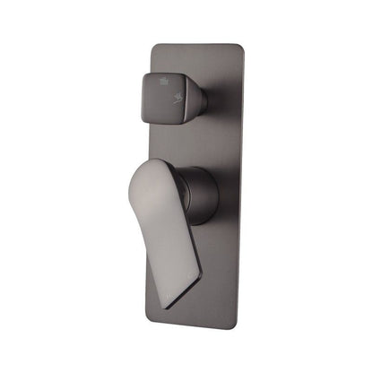 Rushy Square Wall Mixer With Diverter - Gunmetal