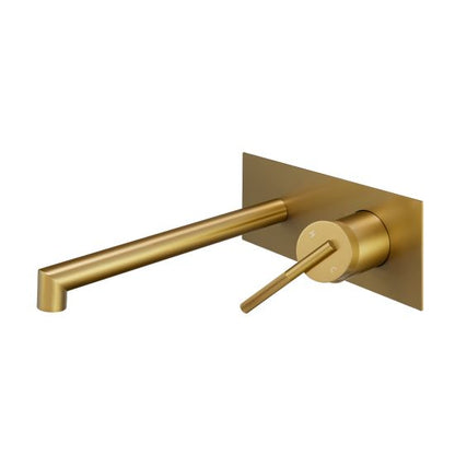 Caddence Wall Mixer with Spout - Brushed Yellow Gold