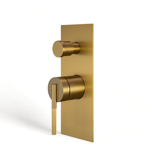 Caddence Wall Mixer with Diverter - Brushed Yellow Gold