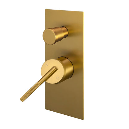 Caddence Wall Mixer with Diverter - Brushed Yellow Gold