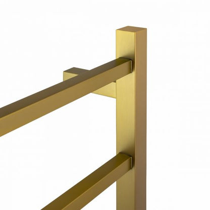 Heated Towel Rail 4 Square Tubes -  Brushed Gold