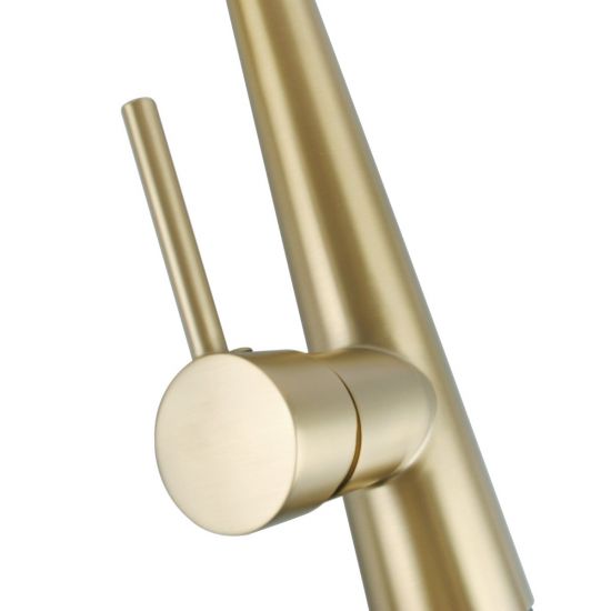Round Pull Out Kitchen Sink Mixer - Brushed Yellow Gold