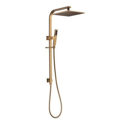 Square Shower Station Top Water Inlet - Brushed Yellow Gold