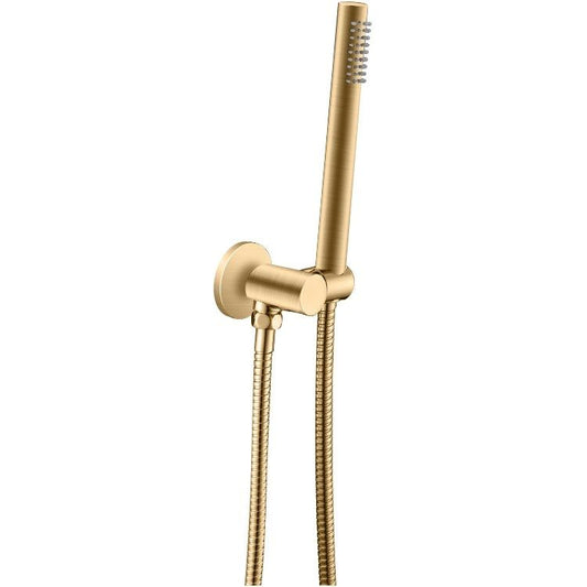 AQ Round Hand Held Shower Set - Brushed Gold