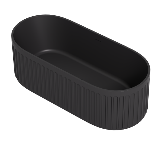 Cascade Cast Stone Solid surface Bathtub - Matte Black