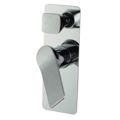 Rushy Square Wall Mixer With Diverter - Chrome