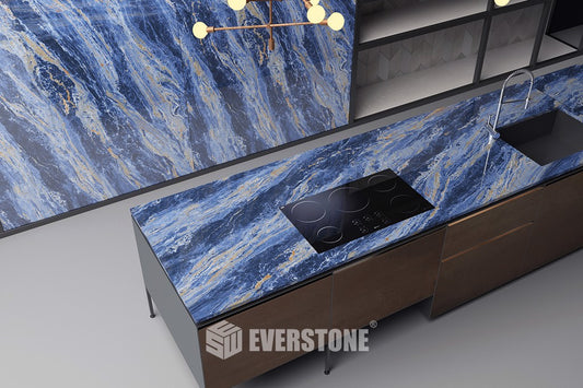 MEGASLIM™ VeinTech™ Full Body Porcelain Slab - Azul