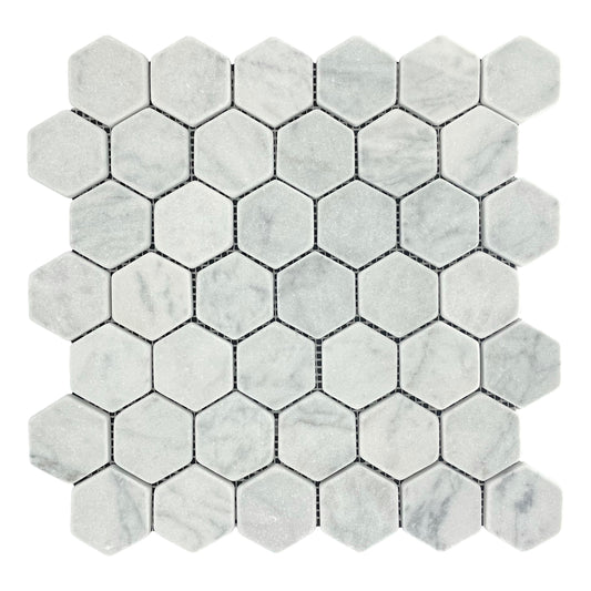 Hexagon Tumbled 48mm -  Carrara