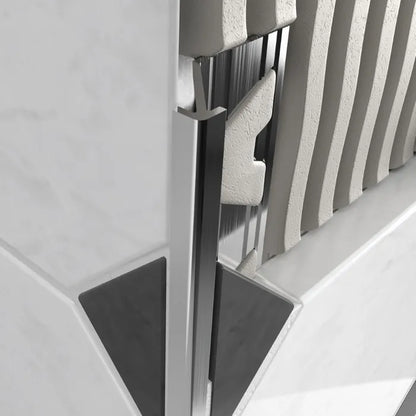 Amark Slimline Corner Edge Aluminium Tile Trim - Bright Silver