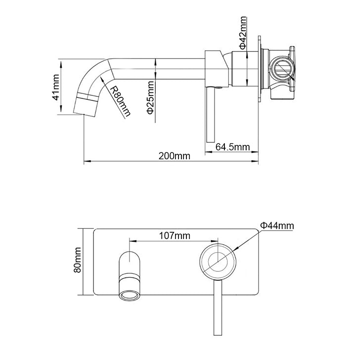 Lucid Pin Lever Spout Mixer - Matte Black