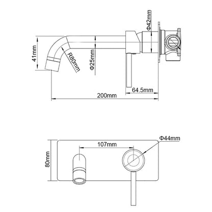 Lucid Pin Lever Spout Mixer - Matte Black