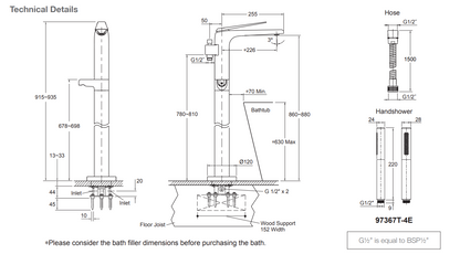 Kohler Avid Floor Mount Bath Filler - Polished Chrome