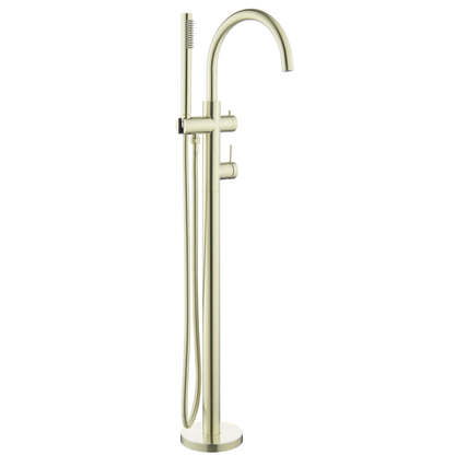 Mica Freestanding Bath Mixer with Hand Shower - French Gold