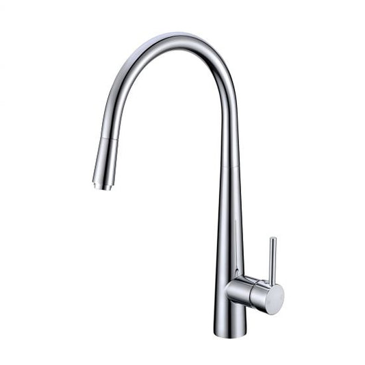 Round Pull Out Kitchen Sink Mixer - Chrome