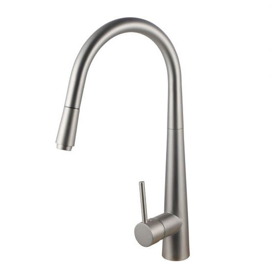 Round Pull Out Kitchen Sink Mixer - Brushed Nickel