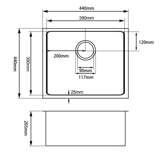 Round Corner Stainless Steel Single Bowl Sink 440x440 BCP Interiors   Kitchensinkks4444 R Size20200511 800x800 31a193f0 3344 41c5 B422 6d1be51ba6f0 