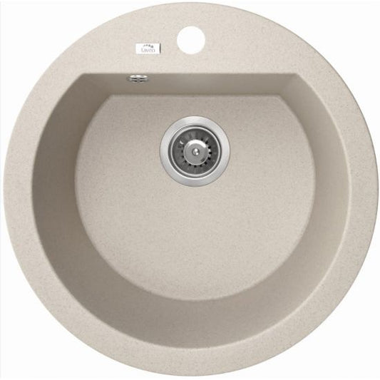Laveo Granite Stone Round Sink Single Bowl ⌀510- Beige