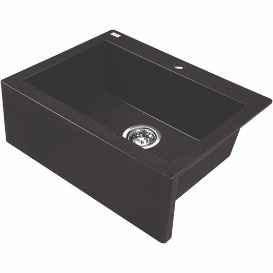 Laveo Granite Stone Sink Single Bowl 490x580 - Black