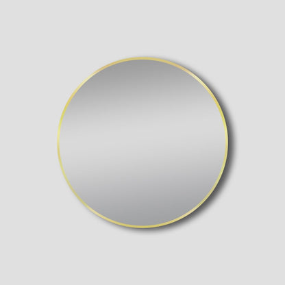Aluminum Framed Round Mirror - Matte Brushed Gold